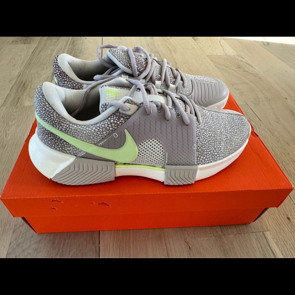 Nike Light Gray and Lime Sneakers
